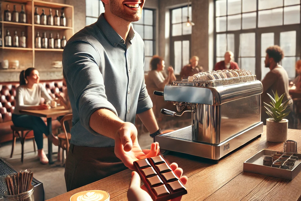 Die freundliche Geste im Café